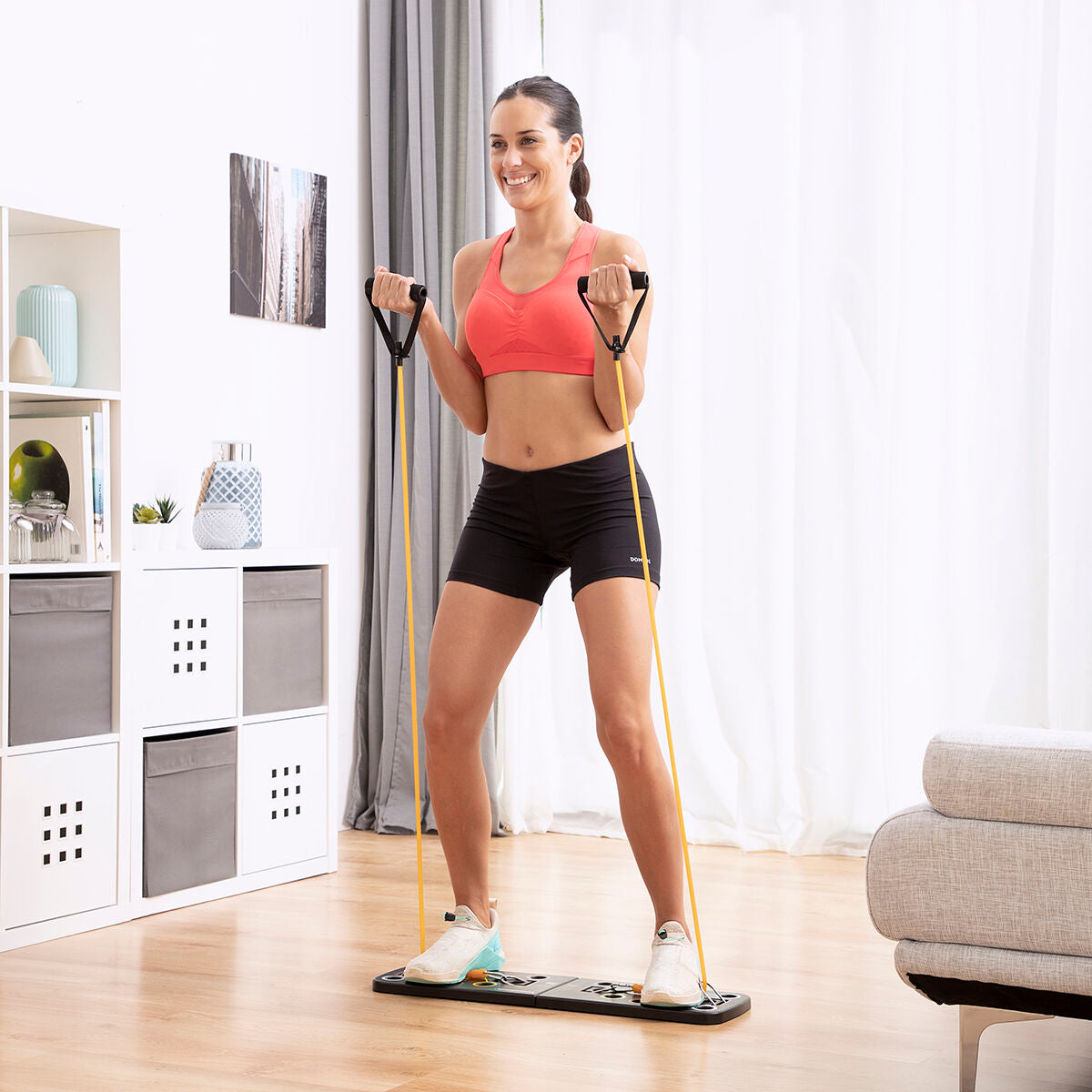 Liegestützbrett mit Widerstandsbändern und Sauna-Sportweste von InnovaGoods – Ansicht 8