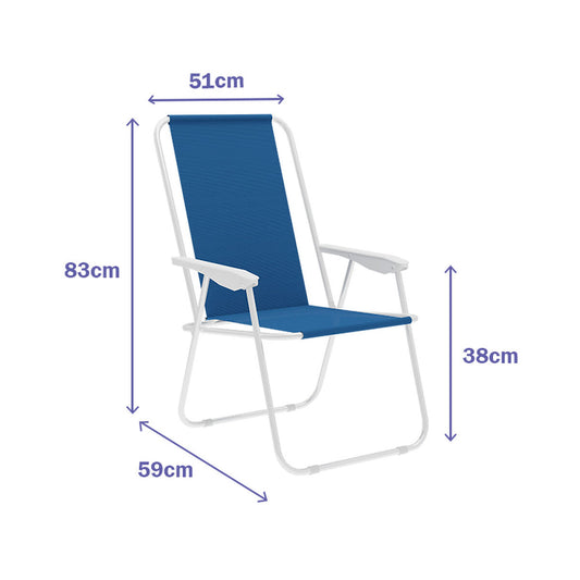 Gepolsterte Campingstuhl Marbueno Blau 59 x 83 x 51 cm