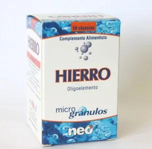 NEO Microgranulos Hierro 50 Kapseln Nahrungsergänzung Eisen Kosmetik