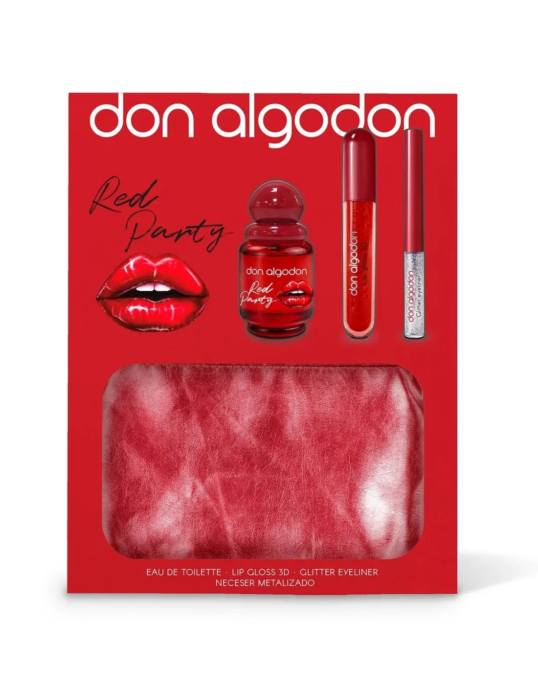 Don Algodón Red Party rote Kosmetiktasche 30 cm