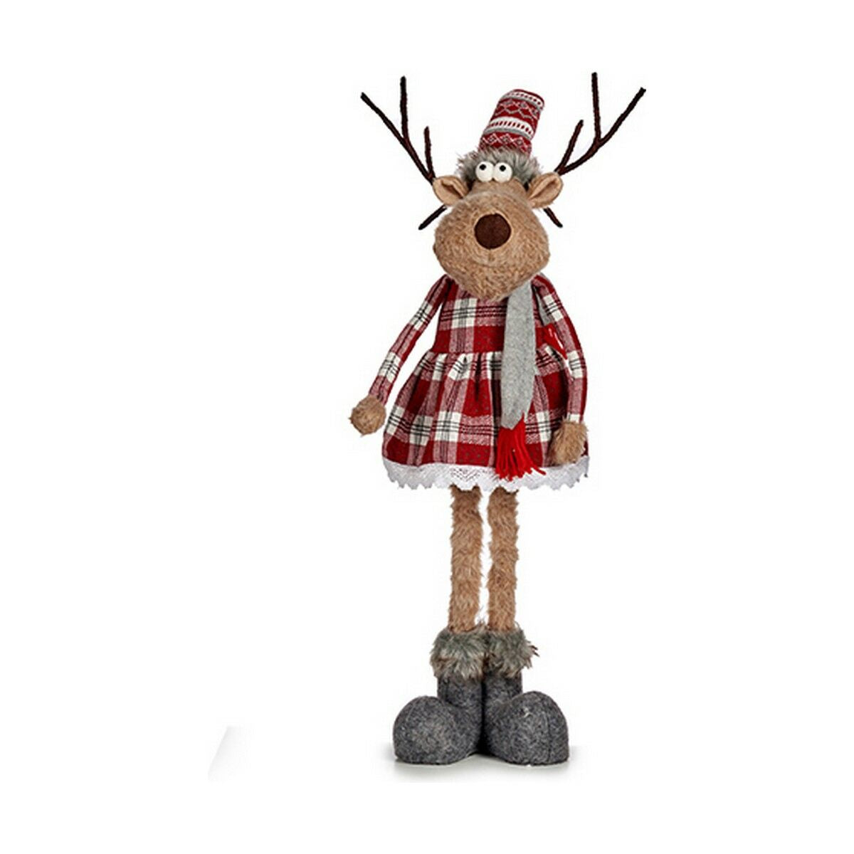 Deko-Figur Krist+ Rot Grau Hirsch Schal 17 x 78 x 24 cm