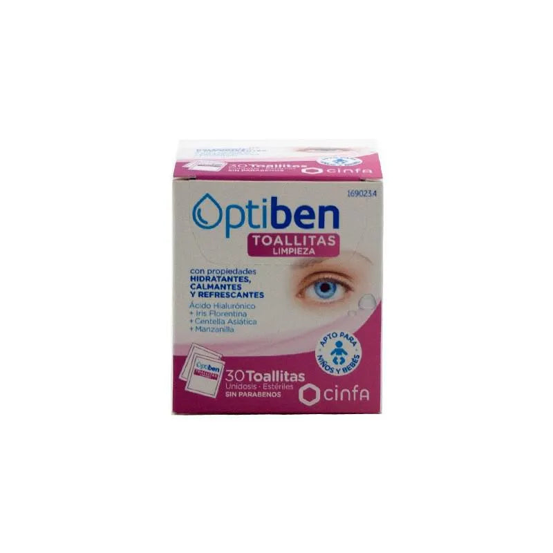 OPTIBEN OPTIBEN Toallitas Oculares 30 Stück Reinigungstücher für die Augenpflege Kosmetik