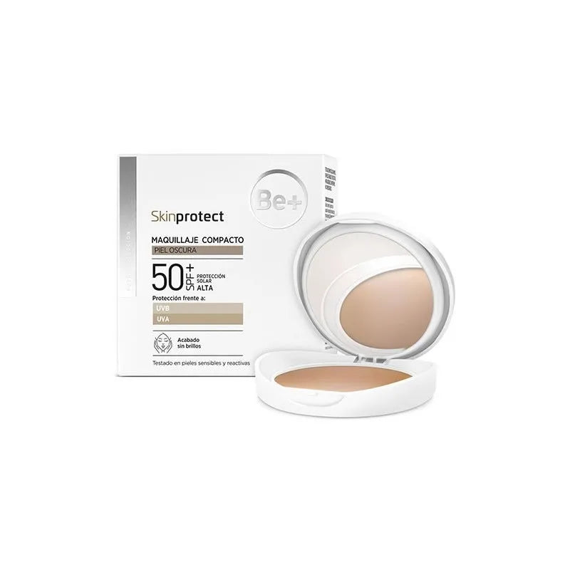 BE+ BE+ Skin Protect Compact Make-up Dark Skin SPF50 Kompaktpuder mit hohem Lichtschutzfaktor