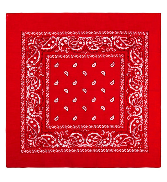 Rotes Bandana 55x55 cm aus Baumwolle auf weissem Hintergrund