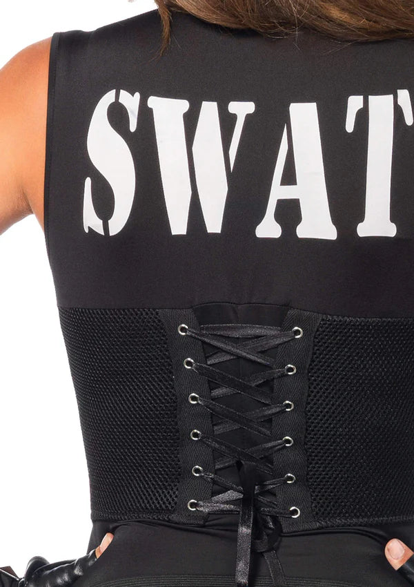 Deluxe SWAT Commander Catsuit Polizei Kostüm für Frauen