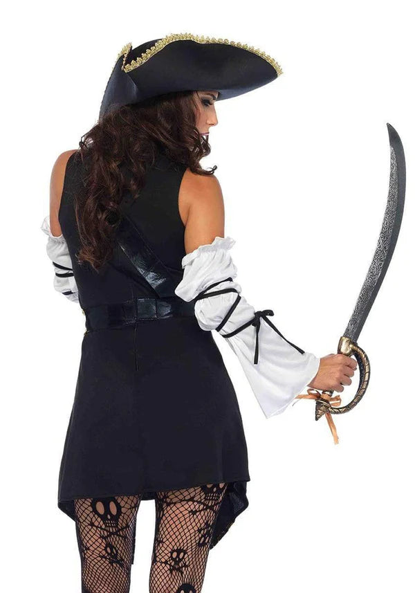 Deluxe Schwarzes Meer Piraten Kostüm für Frauen