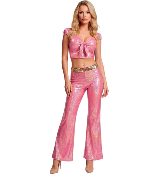 Holografisches rosa Fasnachts-Accessoire mit Schleife