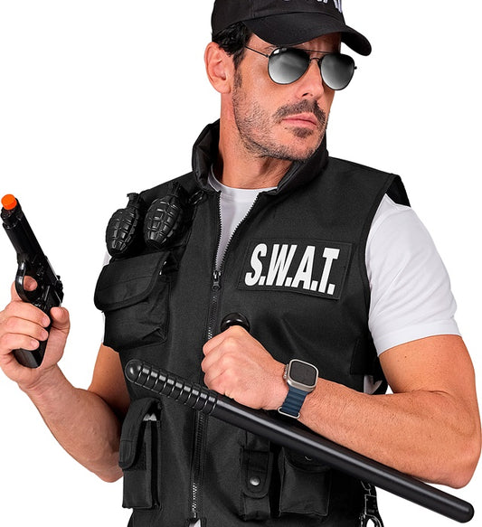"POLIZEI SCHLAGSTOCK" 51 cm Schwarz