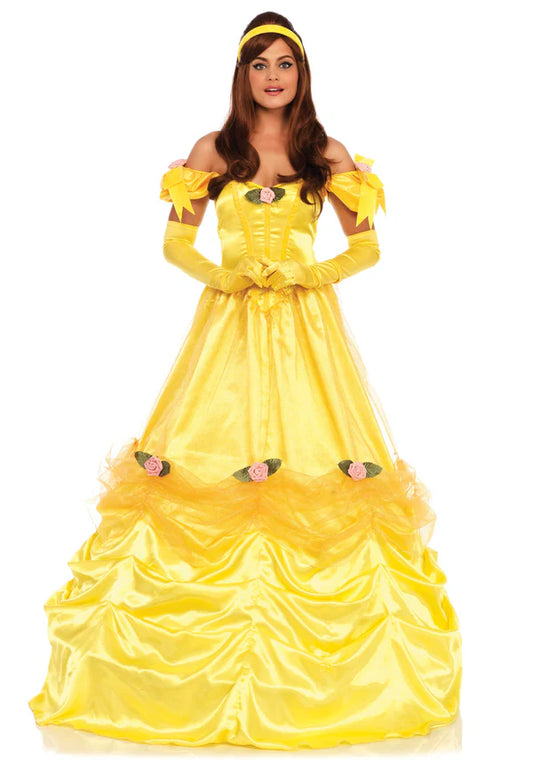 Fasnacht24 Deluxe Belle Of The Ball Gown Damen Ballkleid Goldgelb – Produktansicht