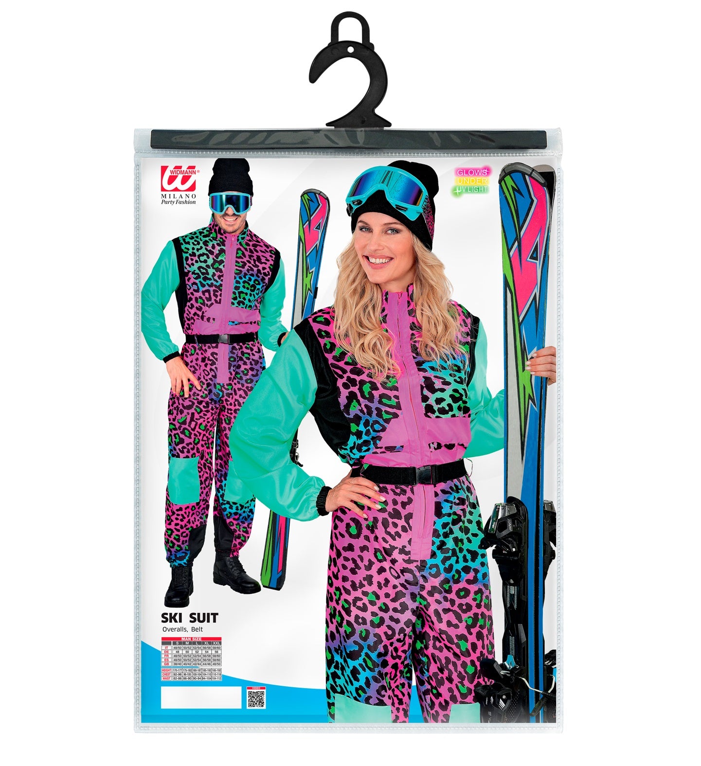Neon Leopardenmuster Bunt Snowboarder Unisex Jumpsuit Skianzug mit Overall, Gürtel