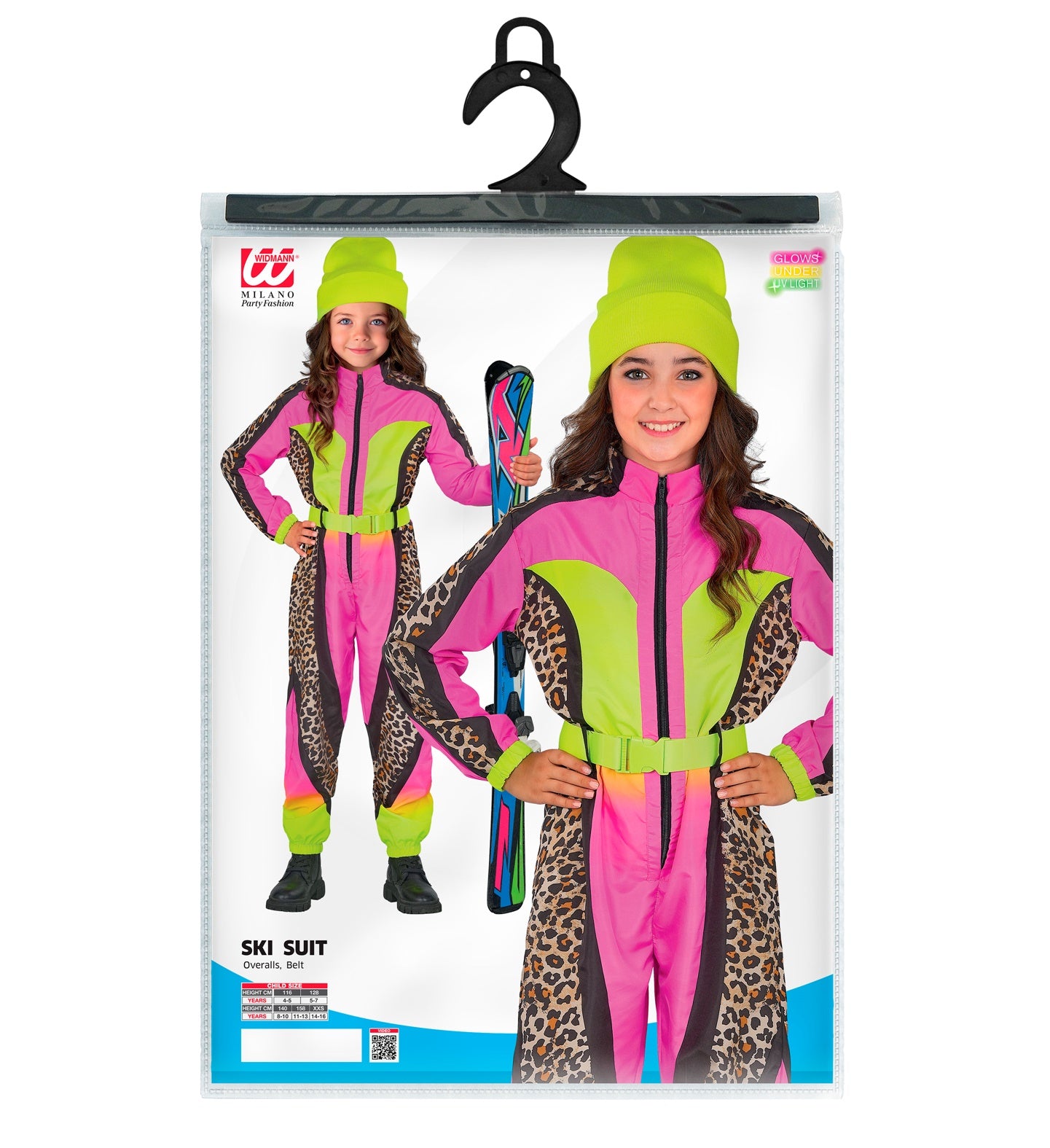 Neon Pink Leopardenmuster Snowboarder Unisex Jumpsuit Skianzug für Kinder mit Overall, Gürtel