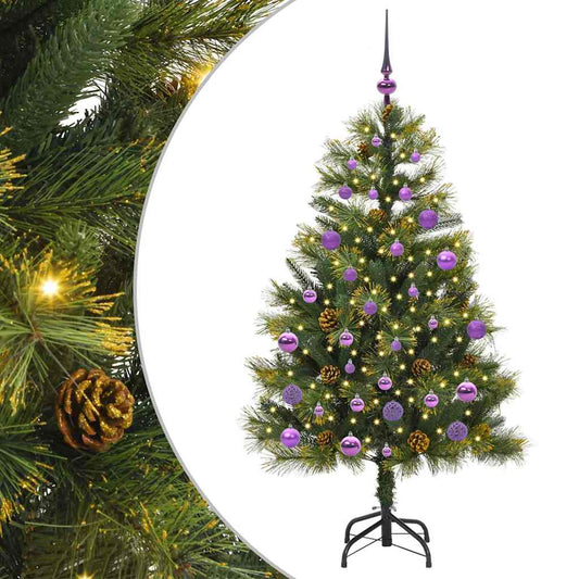 Künstlicher Klapp-Weihnachtsbaum Mit Tannenzapfen Grün
