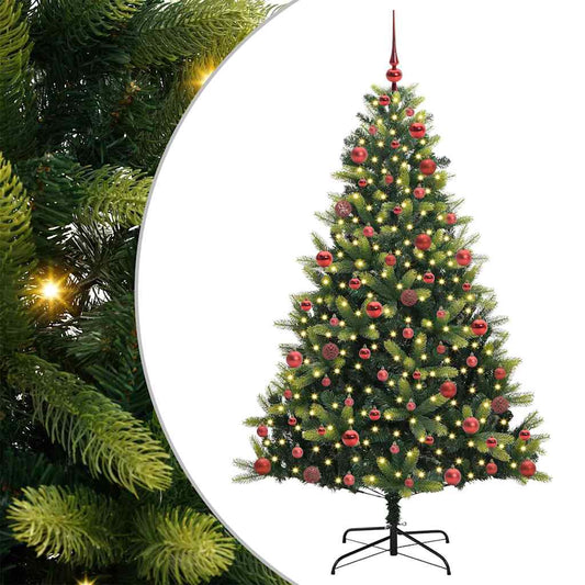 Künstlicher Klappbarer Weihnachtsbaum Mit 300 Leds Grün