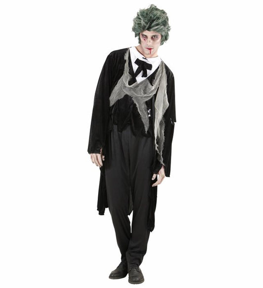 Zombie Gentleman Kostüm mit Jacke, Hemd, Weste und Fliege für Fasnacht