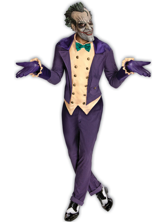 Rubies Arkham Asylum The Joker Kostüm für Herren mit Jacke, Hose, Handschuhen und Maske