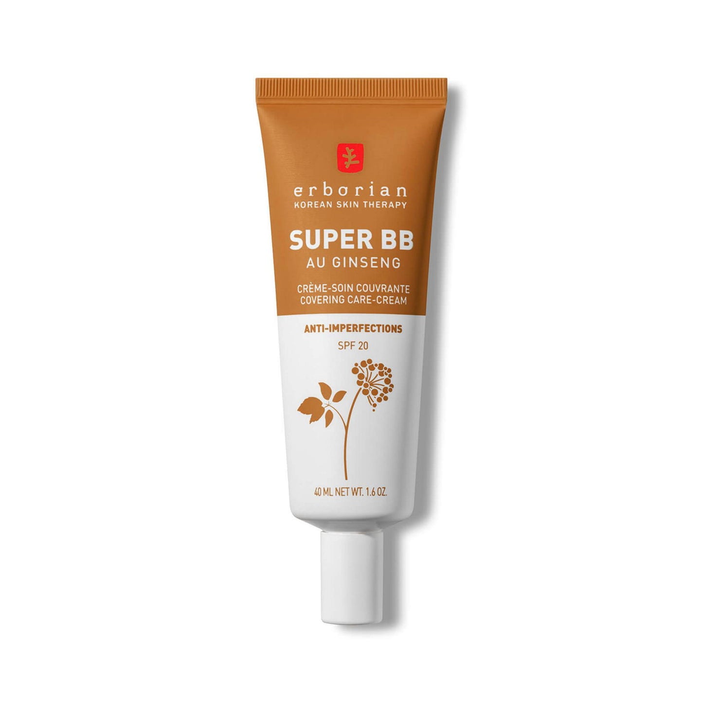 Erborian, Super BB, Ginseng, Hohe Abdeckung, BB-Creme, 20, Karamell, SPF 20, 40 ml