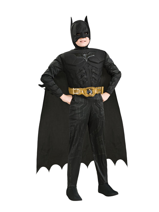 Batman Deluxe Kinderkostüm für Jungen von Rubies mit Overall, Umhang und Gürtel