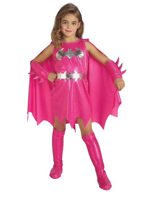 Rubies Batgirl Kinderkostüm in Pink für Mädchen mit Kleid und Umhang