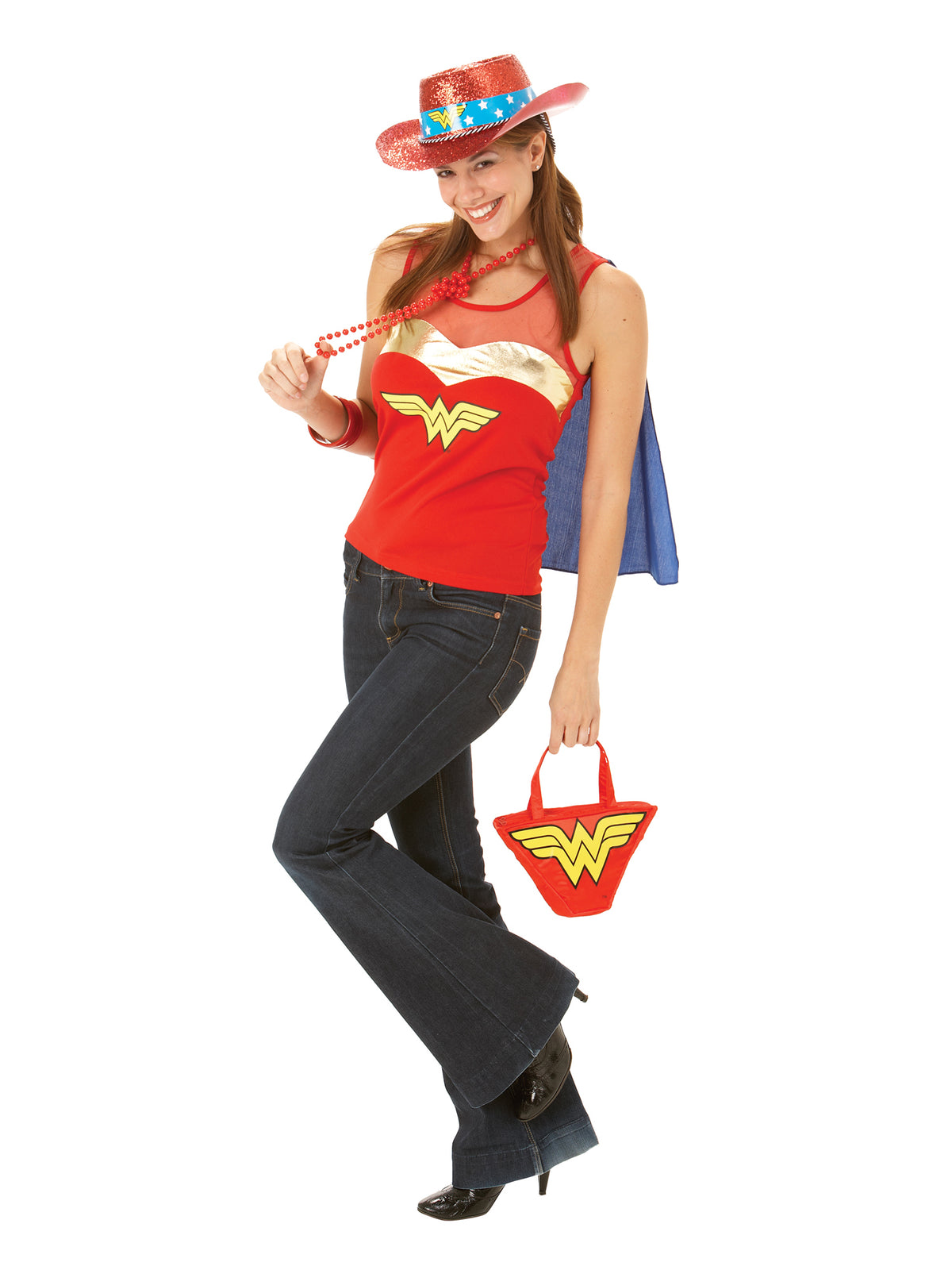Rubies Wonder Woman Top mit Umhang Kostüm für Damen