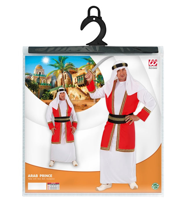 Arabischer Prinz Kostüm mit Tunika, Weste, Gürtel und Kopfbedeckung