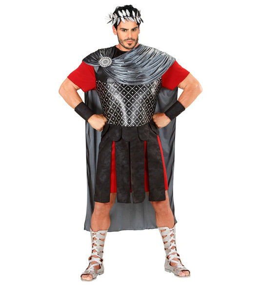 Römischer Kaiser Kostüm mit Tunika, Umhang, Loorbeerkranz und Armbändern