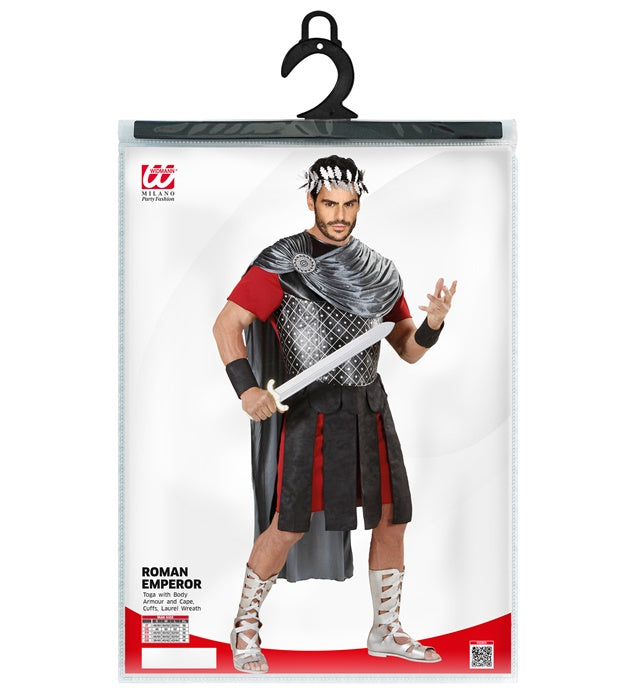 Römischer Kaiser Kostüm mit Tunika, Umhang, Loorbeerkranz und Armbändern