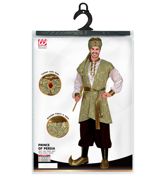 Prince of Persia Kostüm mit Hemd, Brokat-Weste, Hose und Turban