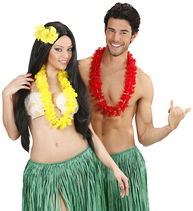 Hawaii-Kette einfarbig in sechs verschiedenen Farben als Fasnacht-Accessoire