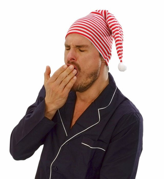 Weiss-rote Schlafmütze als Fasnacht-Accessoire