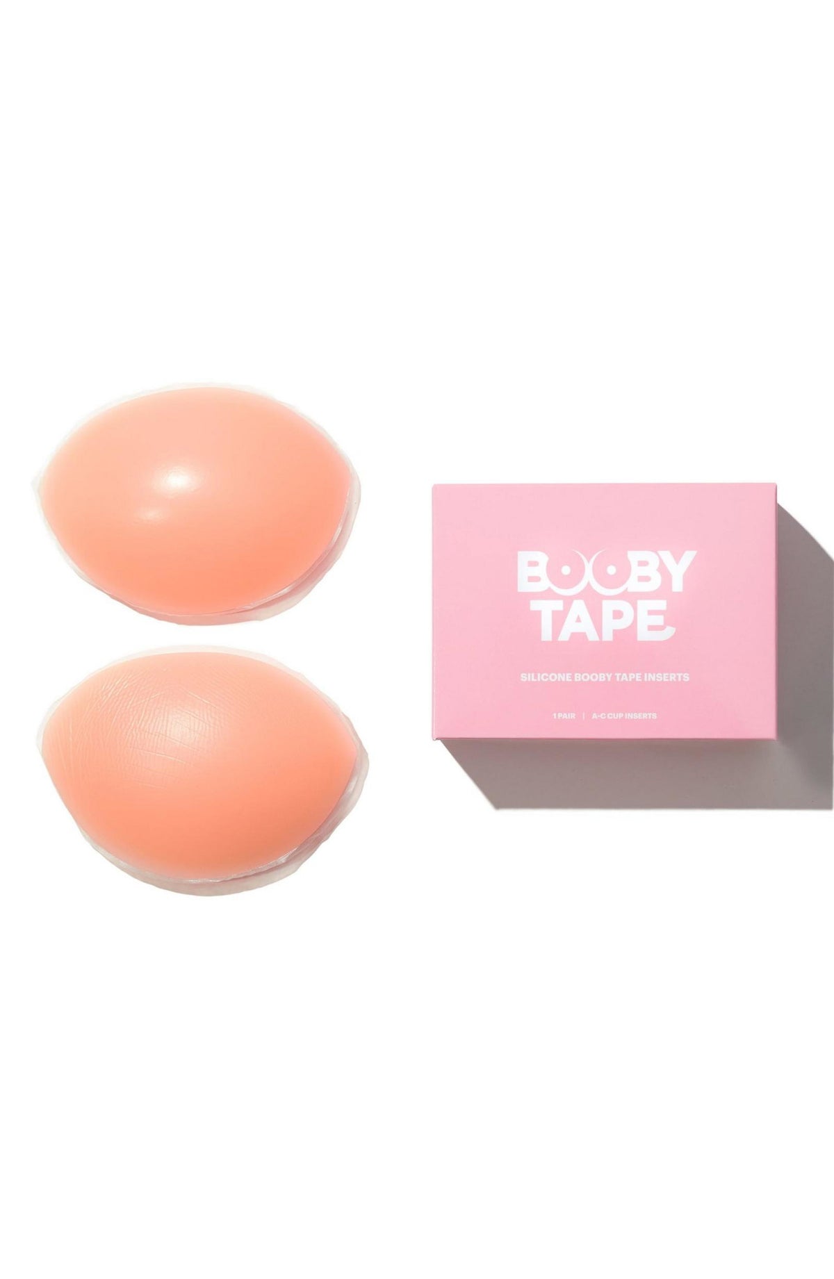 Set, Booby Tape, Booby Tape, Silicone Breast Inserts, Secured With Booby Tape, Lingerie Accessories, Nude, Silicone, A-C Cup, 2 pcs