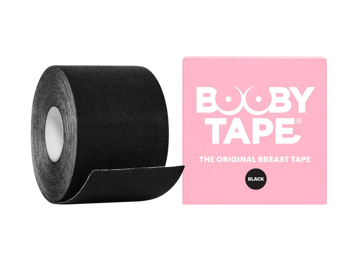 Booby Tape, Booby Tape, Breast Lift Tape, Self-Adhesive, Lingerie Accessories, Black, 95% Cotton, 5% Spandex & Acrylic Adhesive, 5 m
