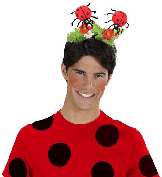 Haareif mit Marienkäfer-Motiv und Blumen als Fasnachts-Accessoire