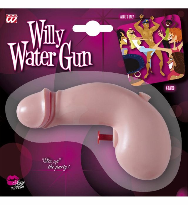 Willy Wasserpistole in bunten Farben für Fasnacht und Mottopartys