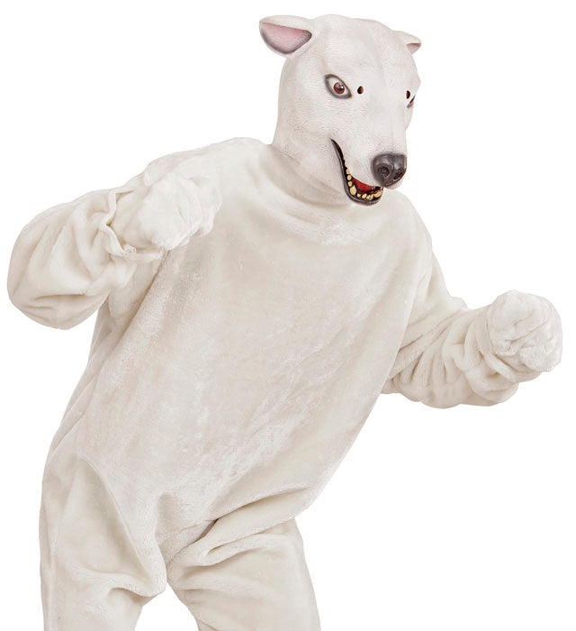 Ganzkopf-Maske Eisbär in realistischer Optik für Fasnacht und Karneval