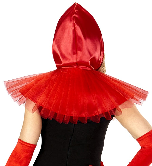 Rotkäppchen Umhang mit Kapuze in leuchtendem Rot für Fasnacht Kostüm
