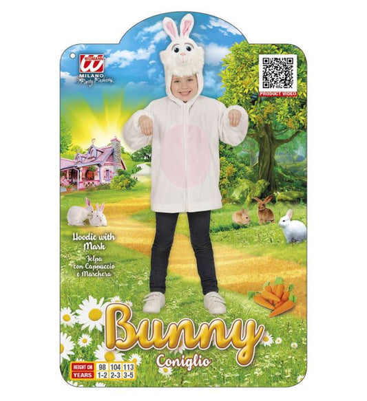 Weiches Hasen Plüschkostüm mit Kapuzenjacke für Fasnacht und Karneval