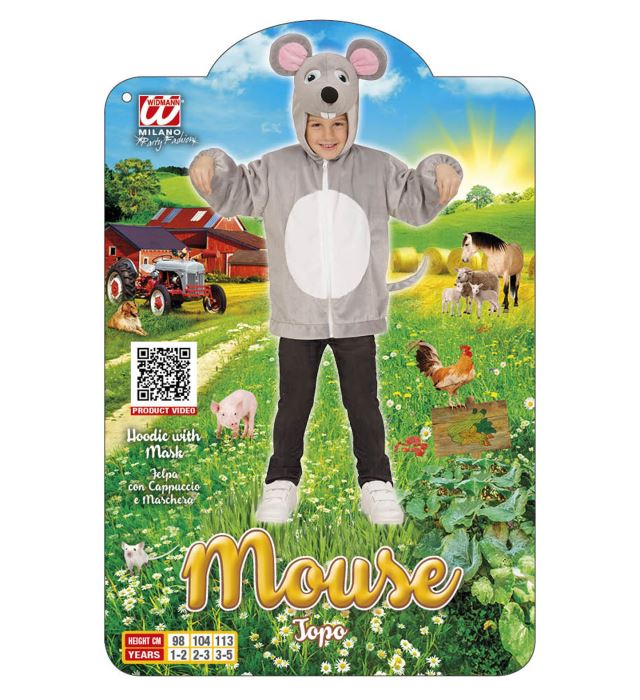 Mäuse Plüschkostüm mit Kapuze für Fasnacht und Karneval