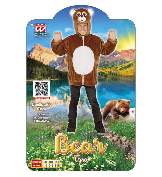 Weiches Bär Plüschkostüm mit Kapuzenjacke für Fasnacht und Karneval