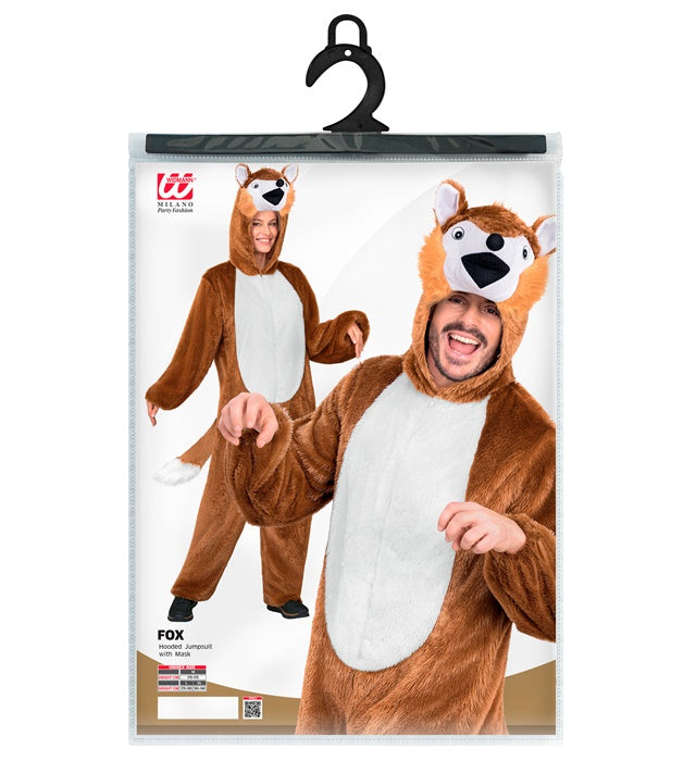 Weiches Fuchs Plüschkostüm mit Kapuze für Fasnacht