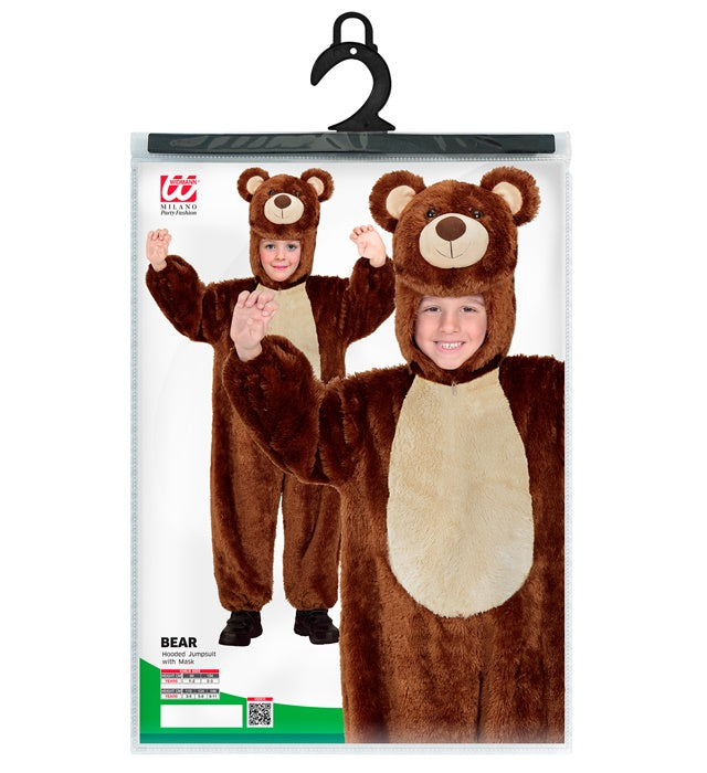 Bär Plüschkostüm mit Kapuze und Maske auf Fasnacht getragen