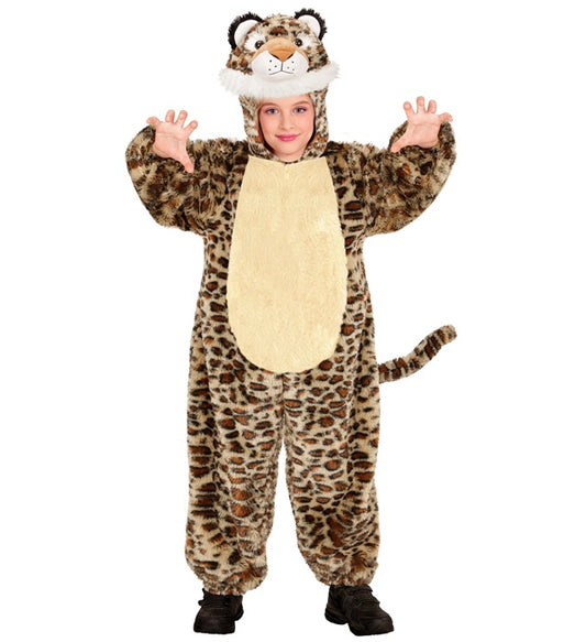 Leopard Plüschkostüm Overall mit Kapuze und Maske für Fasnacht