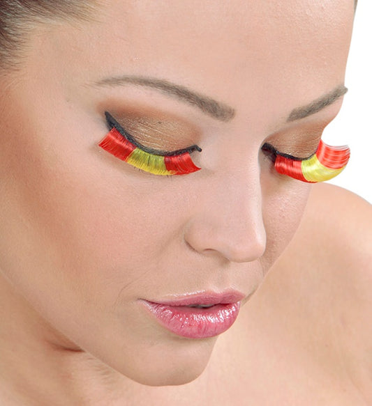 Spanische falsche Wimpern mit Kleber in Glasflasche für Fasnacht und Karneval