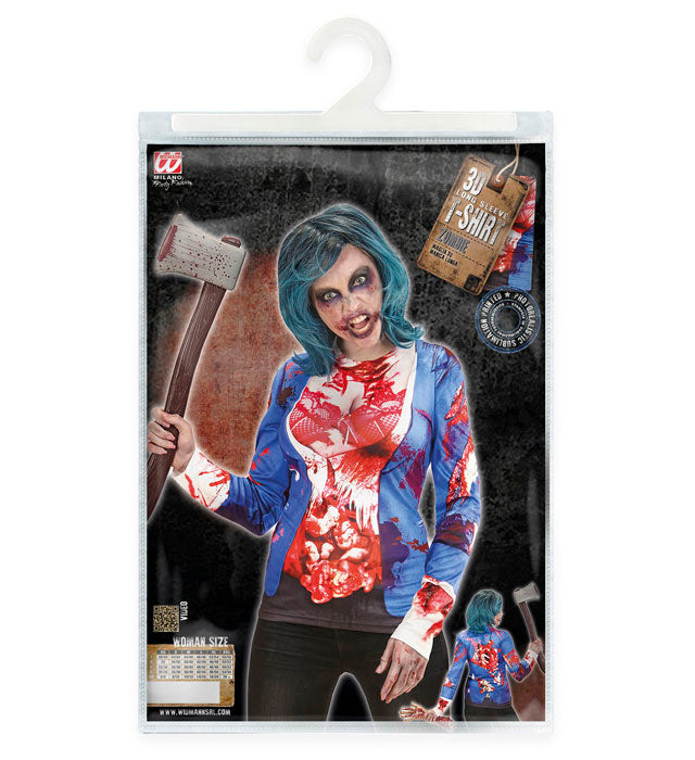 ZOMBIE Longsleeve mit gruseligem Zombie-Design für Halloween und Fasnacht