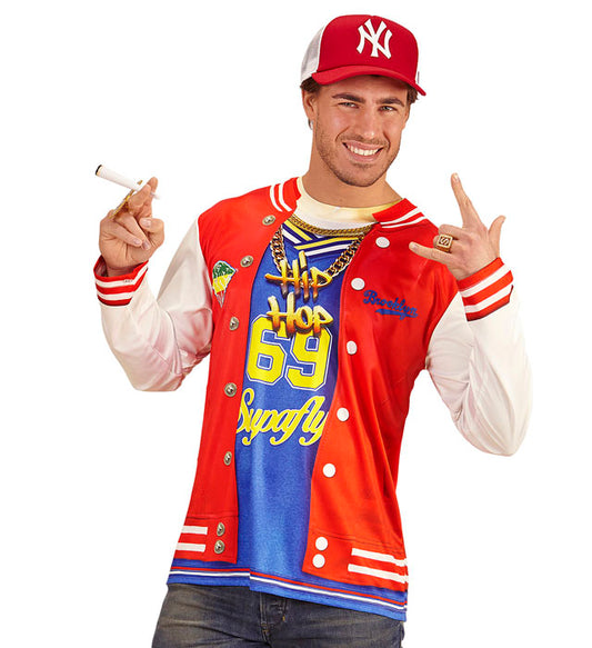 Hip Hopper Longsleeve mit buntem Fotosublimationsdruck für Fasnacht und Mottoparty
