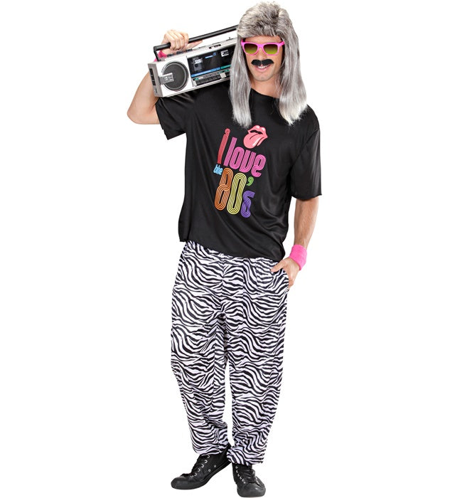 80er Jahre Hose mit Zebra-Muster für Fasnacht und Karneval