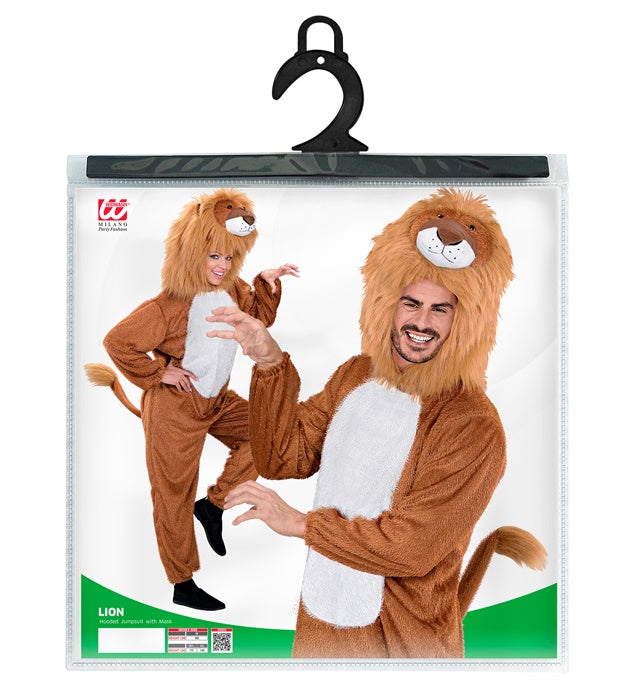 Löwen-Kostüm mit Kapuze – lustiger Overall für Fasnacht und Karneval