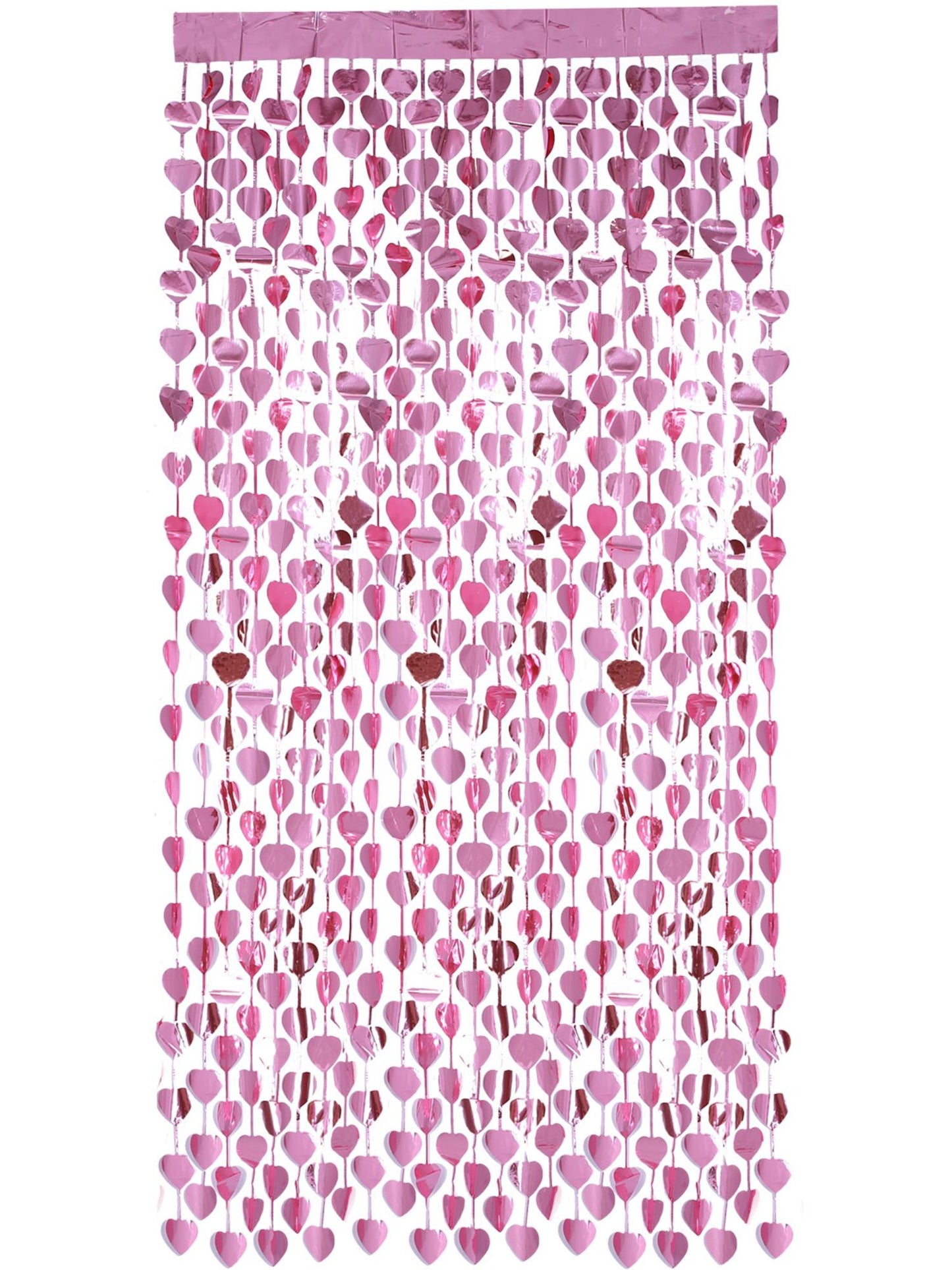 Smiffys Party Herz-Folienvorhang in Pink, 190 x 91 cm
