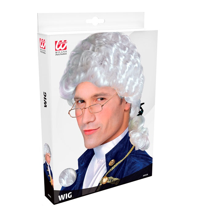Elegante Marquis-Perücke in Box für Fasnacht und Karneval