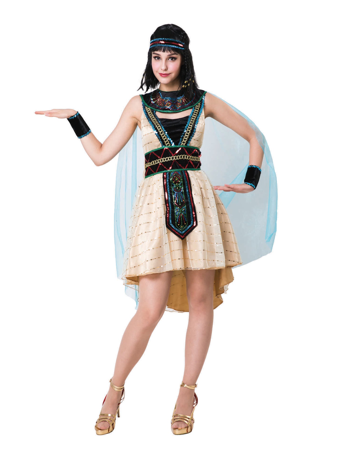Rubies Egyptian Queen Kostüm für Damen mit Kleid und Headpiece