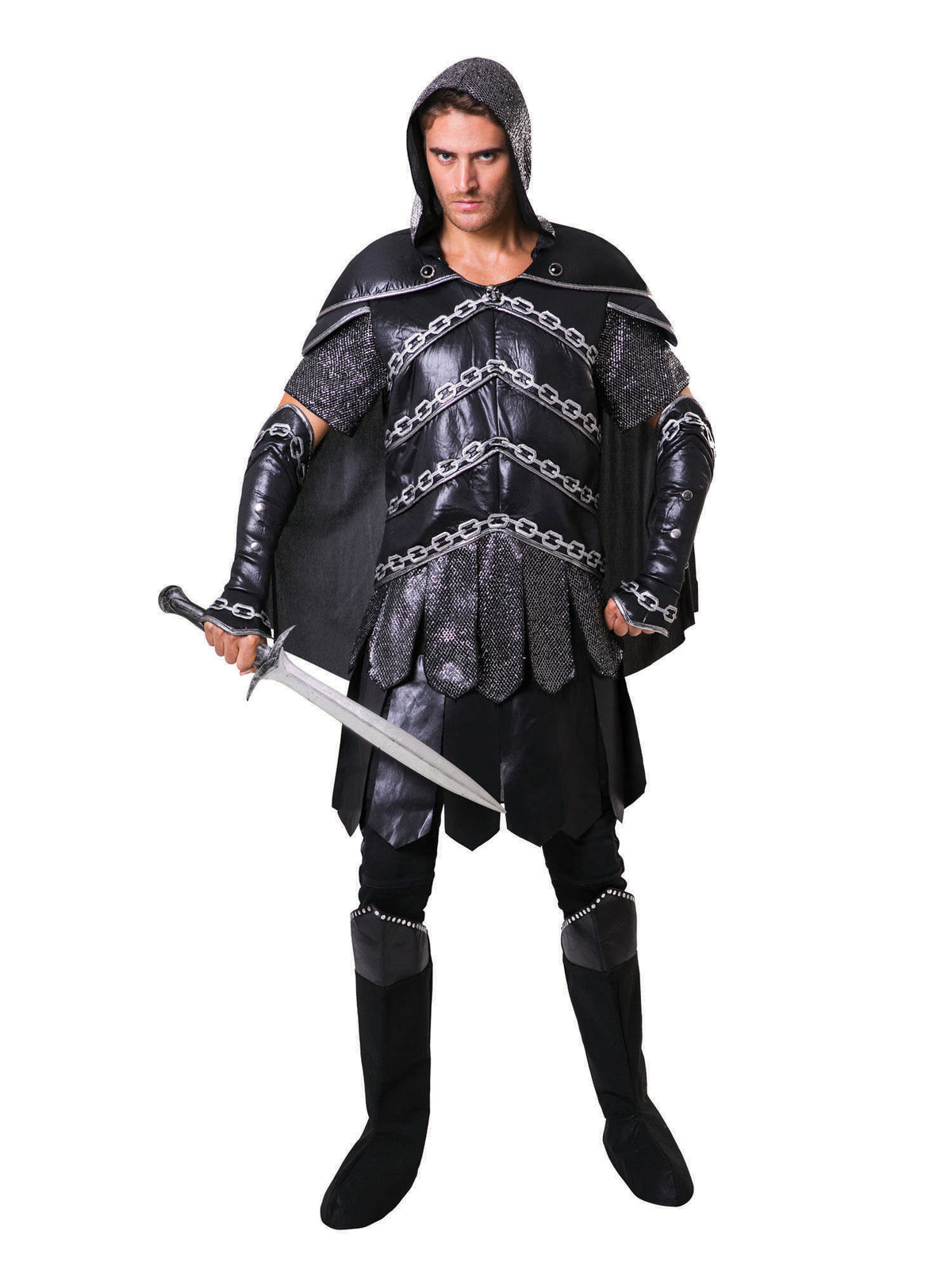 Rubies Dark Warrior Man Kostüm für Herren mit Umhang und Boot Tops